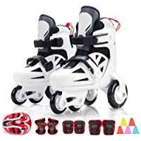 ZCRFY Patines Niños Niñas Toddlers 4 Ruedas Ajustables Patines En Línea Niños Principiantes PVC Rueda Triple Lock Malla…
